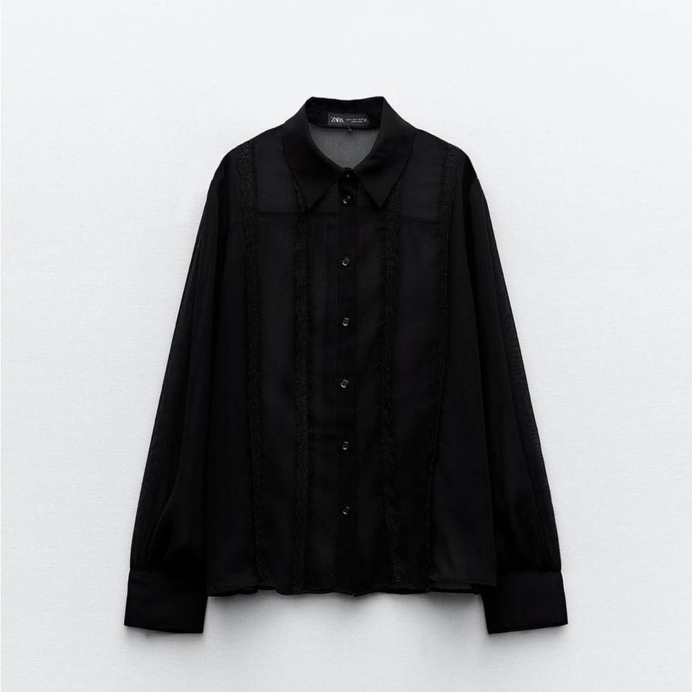Zara sheer shirt new with tags size M